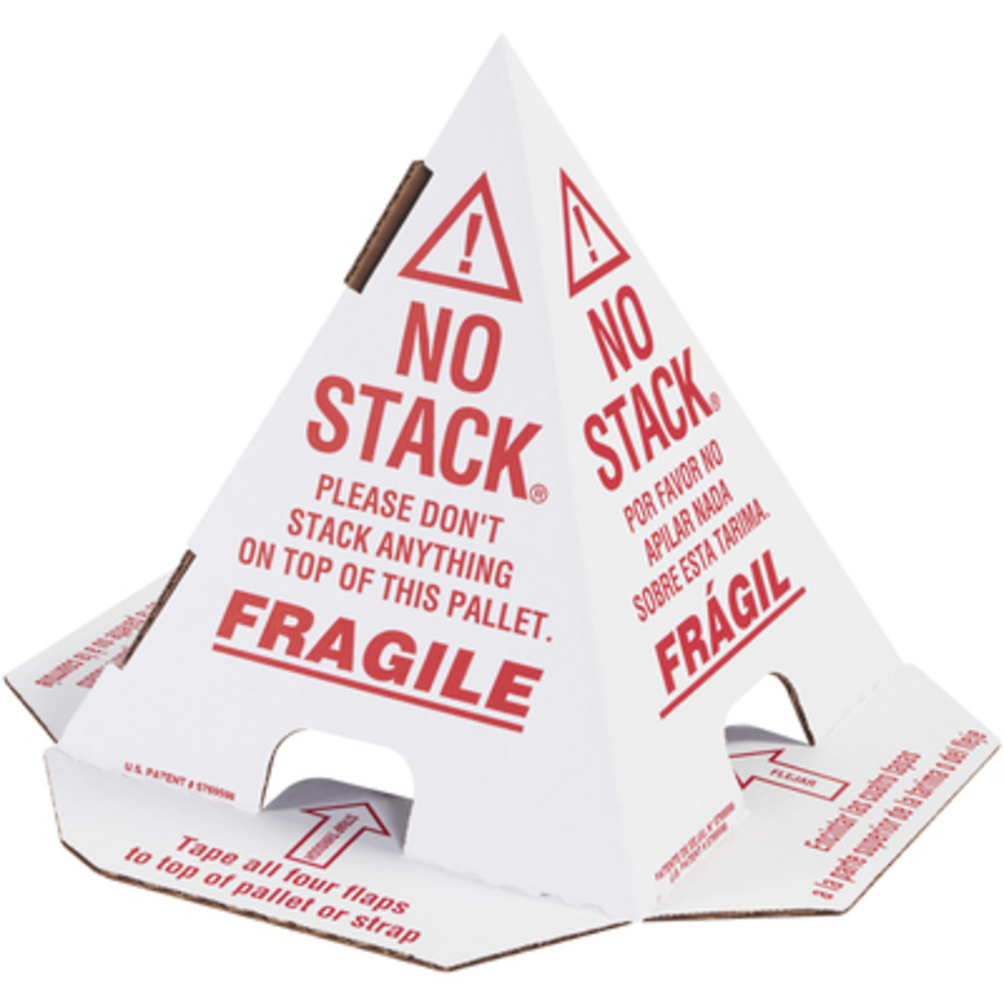 White with Red Print Pallet Cones - E,F,S 100/CS, Model# CONERD100PK